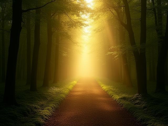 शांतिपूर्ण जंगल के रास्ते की फोटो, Lens of Tranquility